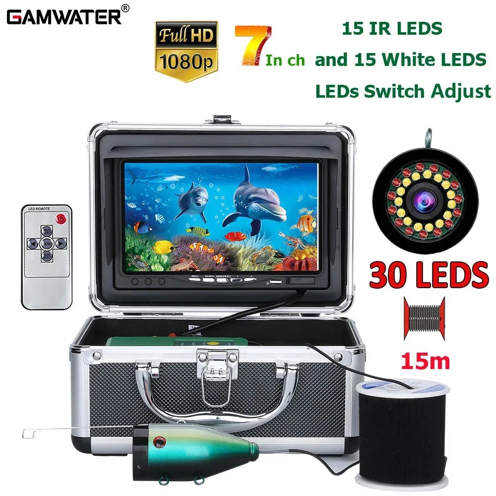 Fish Finder Gamwater 7 "Sualtı Balıkçı Kamerası AHD 1080P Kış Balıkçılık Su Geçirmez 15m30m ICESEARIVER 231206