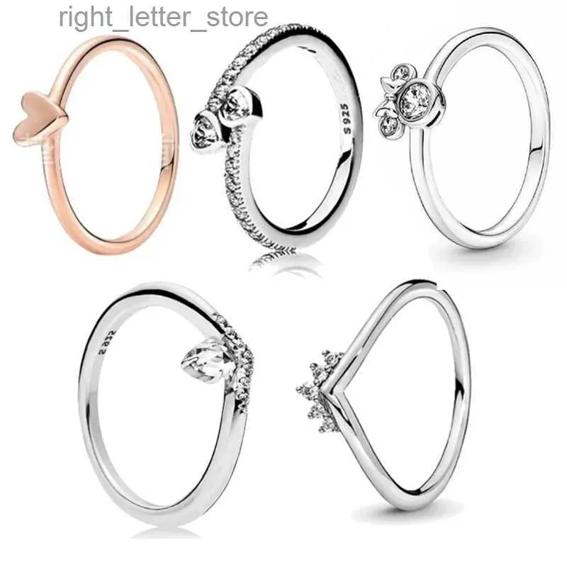 Solitärring Wassertropfen Zirkonia Pan-Style V-förmiger Ring 925 Sterling Silber Charm für Frauen Liebhaber Hochzeit Verlobung Feiner Schmuck 2023 Tr YQ231207