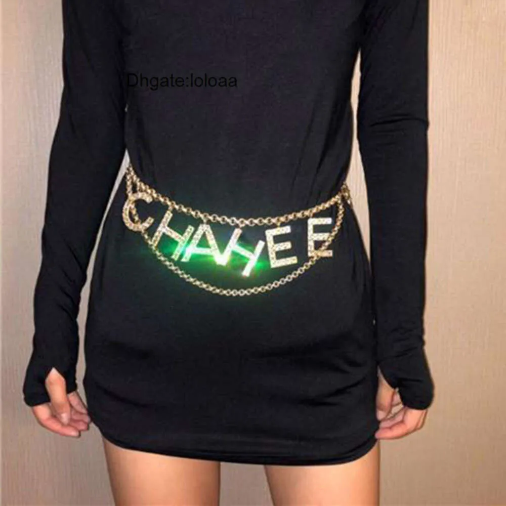 Golden Cclies Chanelliness Prom Channels Belt Fashion Womens Sliver Belt Chanels Double Wedding Diamond Midje Metallkedja Letter Midjeband Girdle Luxury de otrv