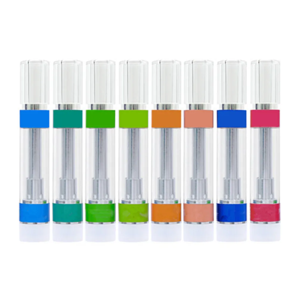 Ingedrukte ronde tips Premium keramische vape-karren 0,8 ml 1,0 ml tankverstuivers 510 draad dikke olieverdamper Lege keramische spoelcartridges M6T G5 Push Top