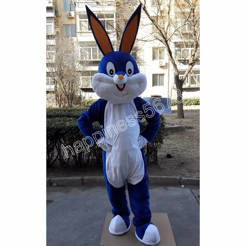 Costumi della mascotte del coniglietto del coniglio blu di formato adulto  Vestito del personaggio dei cartoni animati Vestito di carnevale Formato