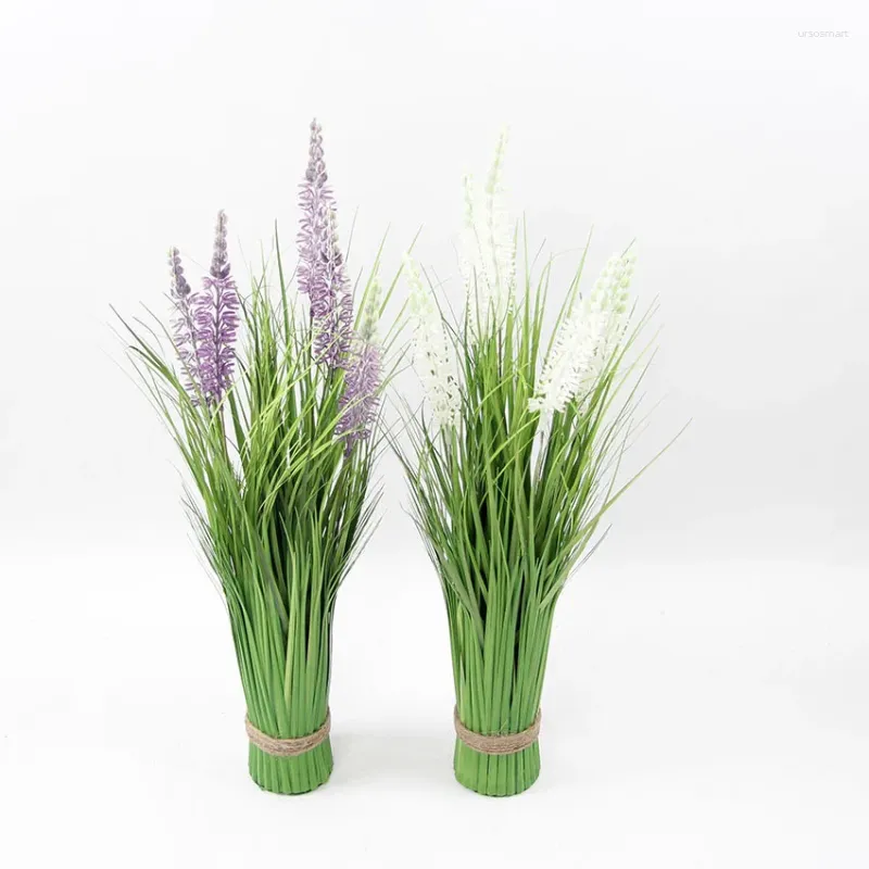 Flores decorativas 60cm grama de cebola verde plantas artificiais para decoração de casa árvore falsa de plástico com decorações ao ar livre jardim