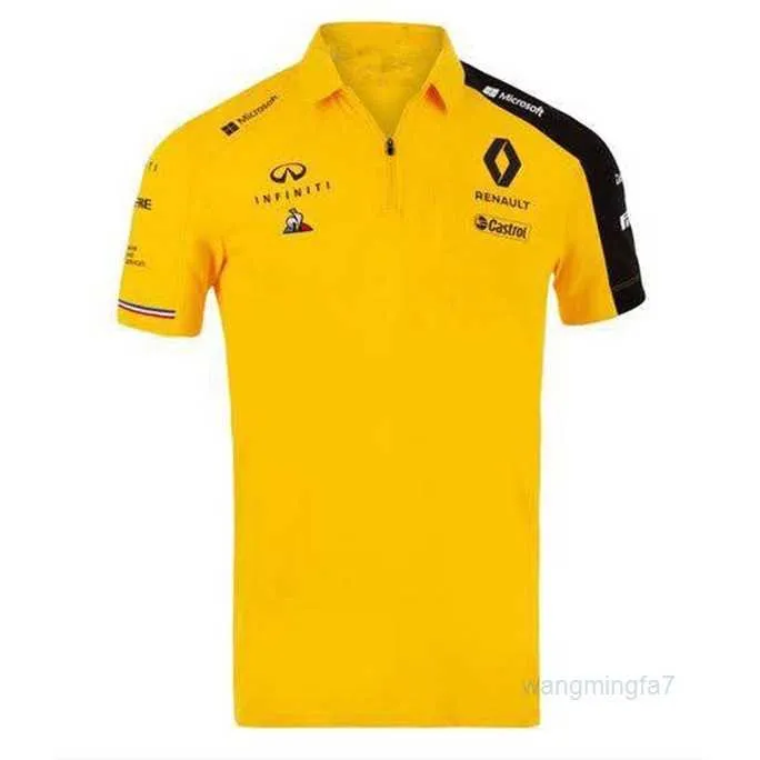 T-shirts 2023 Été Nouveau F1 Renault Racing Costume Hommes Séchage rapide Chemise à manches courtes Col Polo Sweatwicking Moto Mjnb