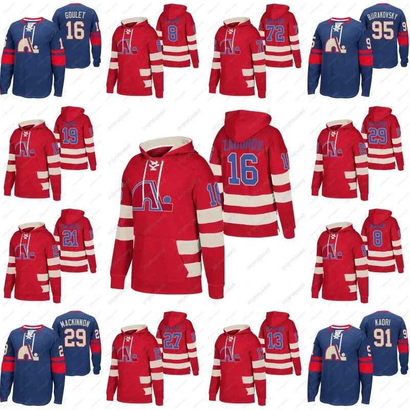 Sweats à capuche des Nordiques de Québec Nikita Zadorov Peter Forsberg Mats Sundin Joe Sakic Cale Makar Andre Burakovsky Joonas Donskoi Maillots de hockey