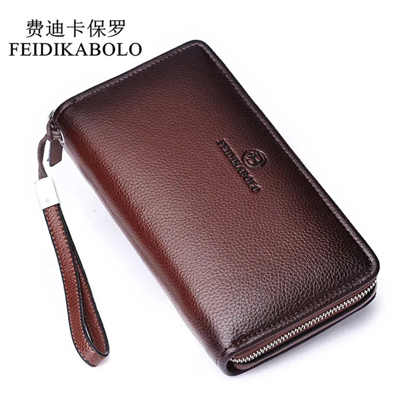 Sacos de noite Feidikabolo luxo masculino bolsa de couro homens carteiras de embreagem homens marrom dólar preço acessível sacos de negócios carteras mujer carteiras 231207