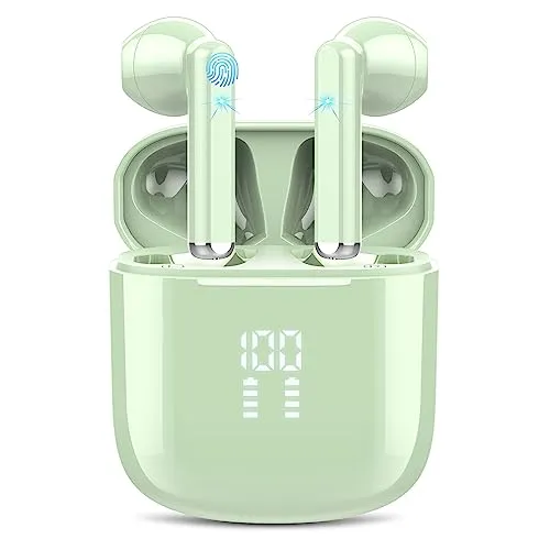 Wireless Bluetooth Earbuds - Bluetooth 5.3 with ENC Noise Reduction, Hi-Fi Stereo Sound, Wireless IPX7 Bluetooth Earphones, White Bluetooth Headset