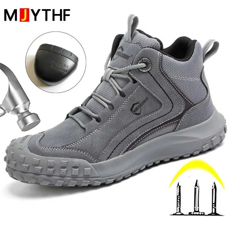 Säkerhetsskor Autumn Winter Work Safety Boots For Men Designer Work Sneakers Anti-Puncing Security Shoes Work Boots Oförstörbara skor 231207