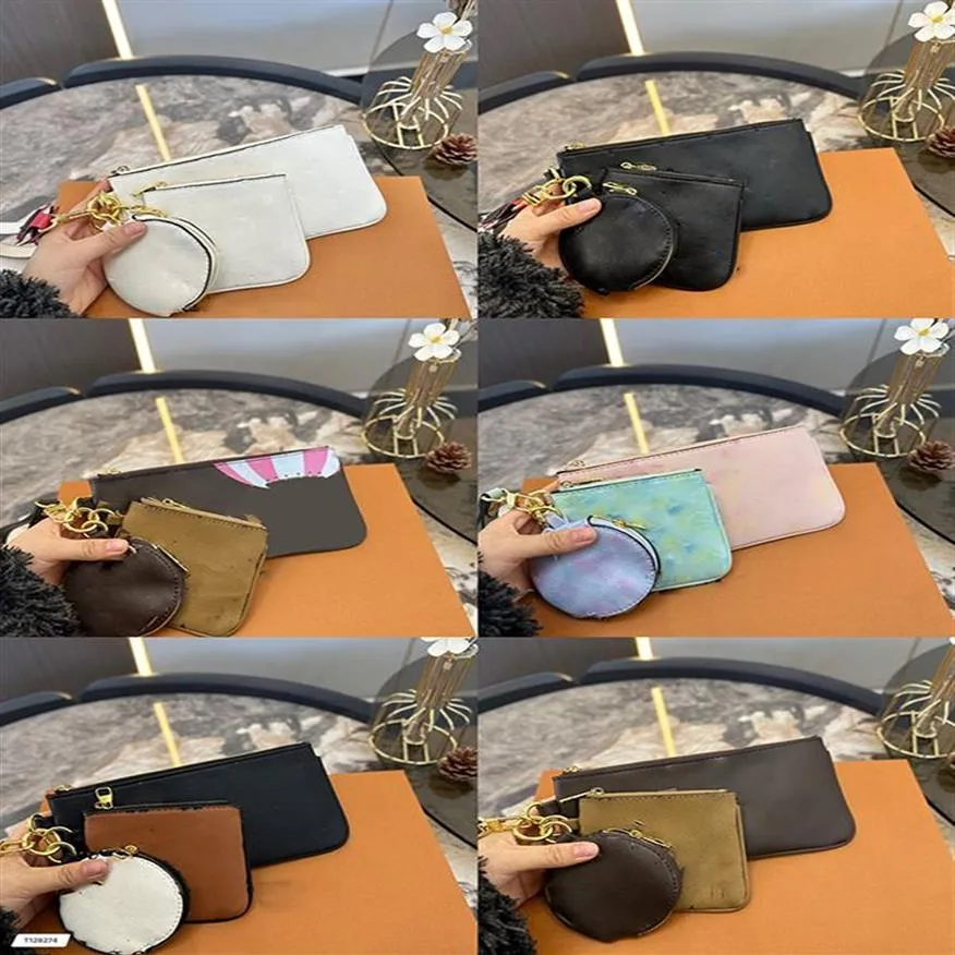 Дизайнер бренда 3pcs set кошельки держатели карт ключ мешки для браслетов монеты кошелек женское сцепление кошелька 096317d