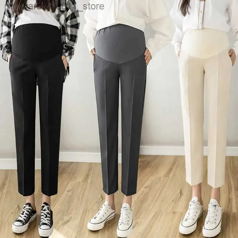 Maternity Bottoms Maternity Work Pants Pregnancy Pants With Pockets High  Waist Maternity Office Wear Clothing Elegant Belly Adjuster Solid Q231207  From 7,07 €