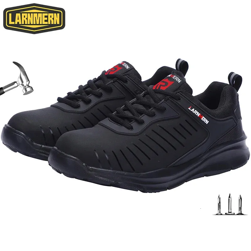 Sapatos de segurança LARNMERN Sapatos de segurança com biqueira de aço para homens e mulheres anti-quebra anti-punctura antiderrapante sapatos leves de trabalho tênis de segurança 231207