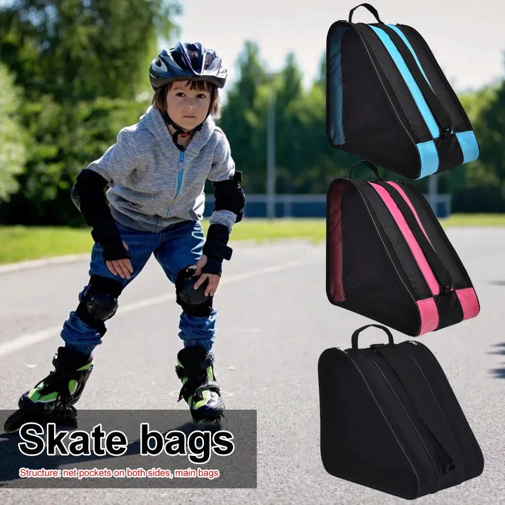 Kids Ice Skate Bag with Sides Mesh Pockets Thicken Figure Skating