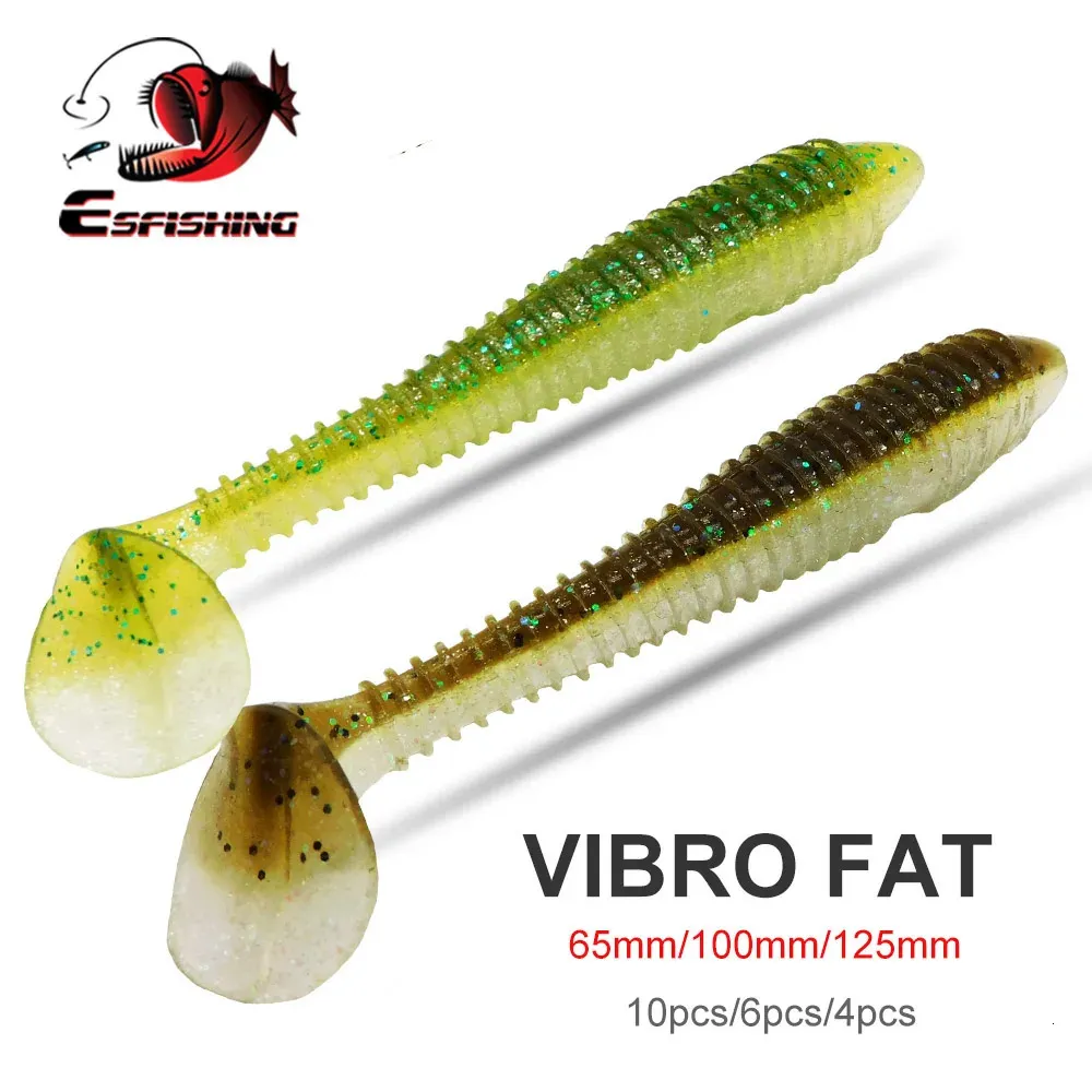 Aas Kunstaas ESFISHING Pesca Kunstmatige siliconen Zacht aas Vibro Fat 65 100 125 mm Visgeur Injecteren Zware zouten Iscas Wobblers Fishing Lues 231206