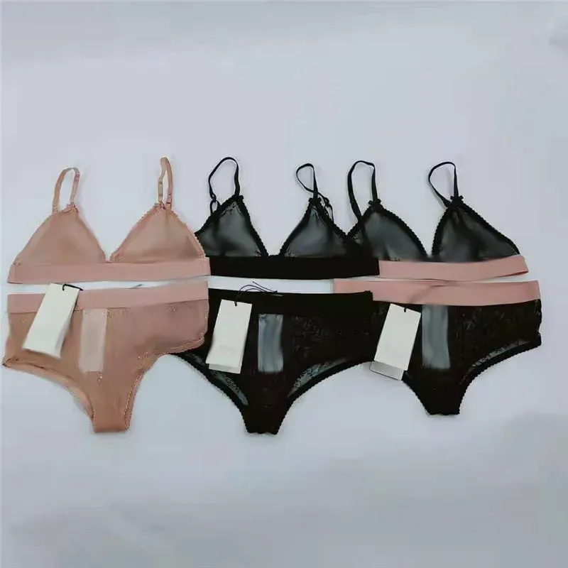 Newest Letter Diamonds Mesh Underwear Textile Fashion Girls Bodysuits Designer Womens Lace Lingerie Translucent 2 Pieces Underwears