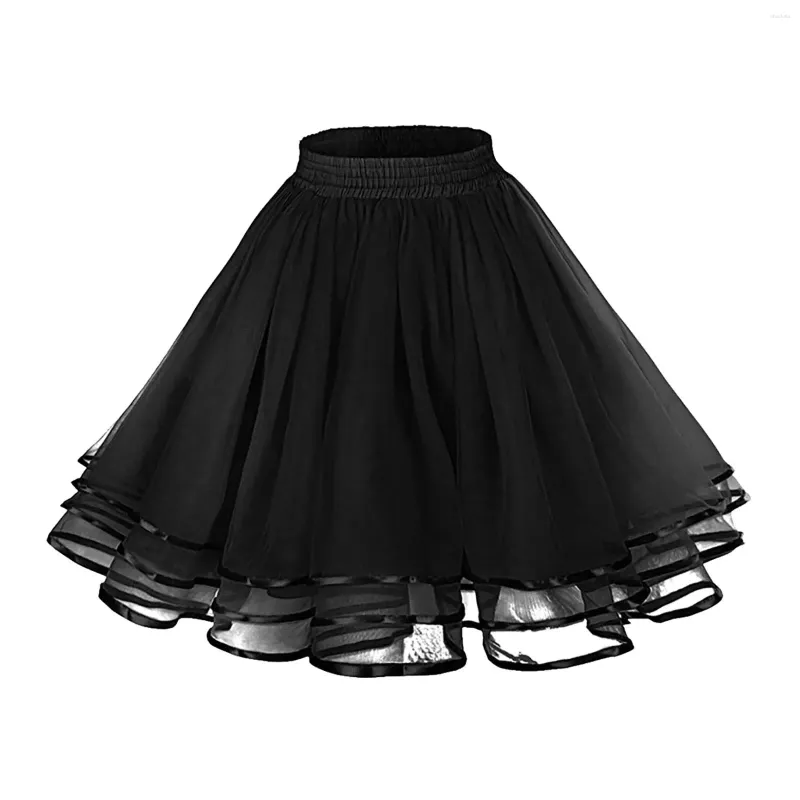 Skirts Vintage Tulle Skirt Women A Line Stretchy Mini Flared Casual Elegant Short Tutu Ballet Mesh Petticoat Skater