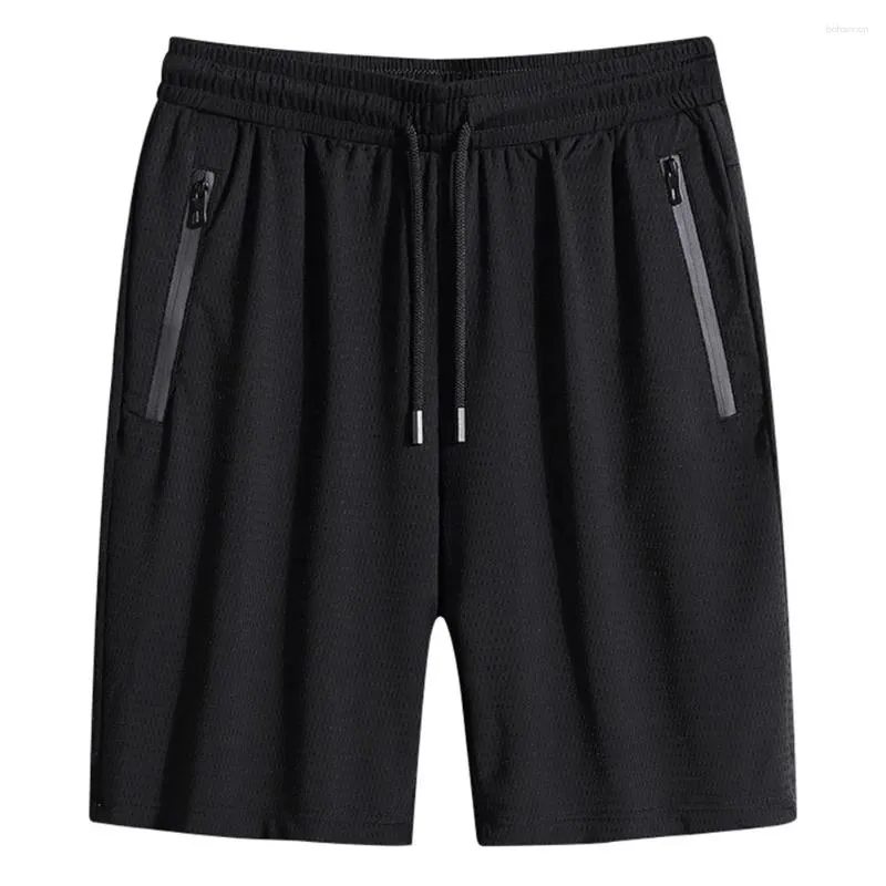 Men's Shorts Ice Silks Quick Drying Men Casual With Zipper Pocket Daily Home Travel Summer