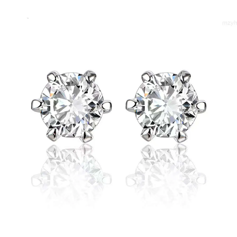 Orecchini con diamanti Moissanite in argento sterling 100% 925 placcato rodio da 1 carato