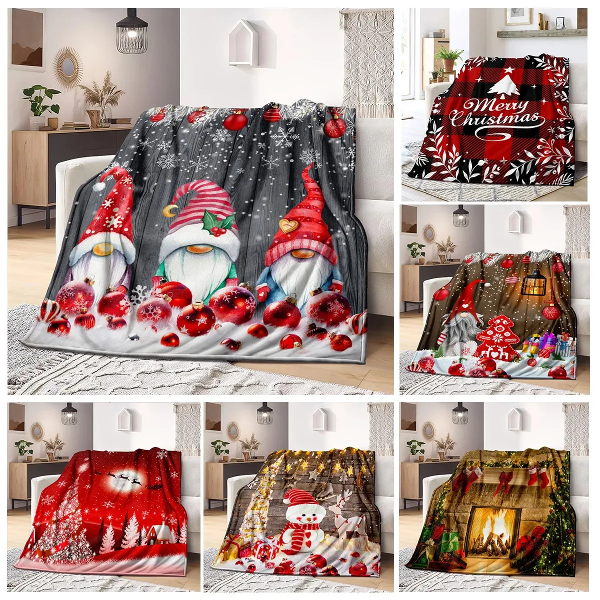 Blankets Christmas Microfiber Blanket Super Soft Throw For Bed Bedspread Sofa Decorative Camping Picnic Winter Warm 231207