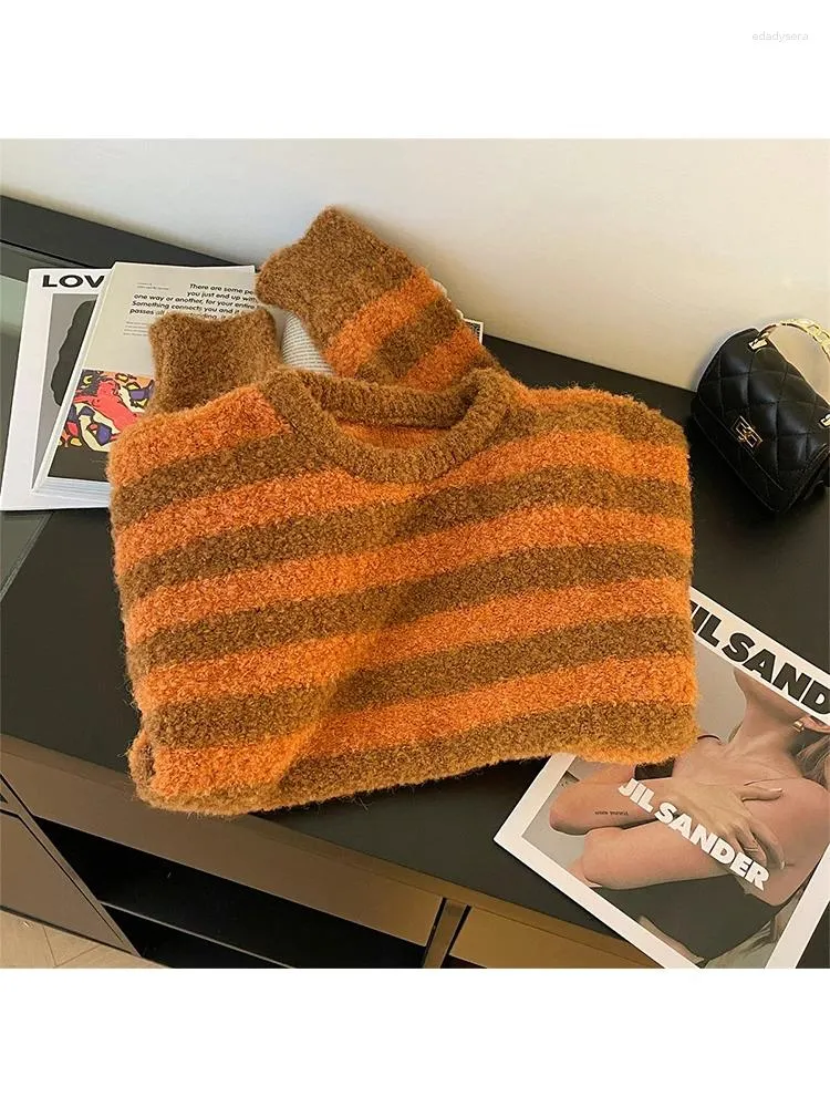 Swetery damskie Pasiver Pullover Knitted Sweter Y2K 90S Estetyczny HARAJUKU KOREAN VINTAGE DŁUGO SOUNT ROKPER KNIT 2000S Ubrania