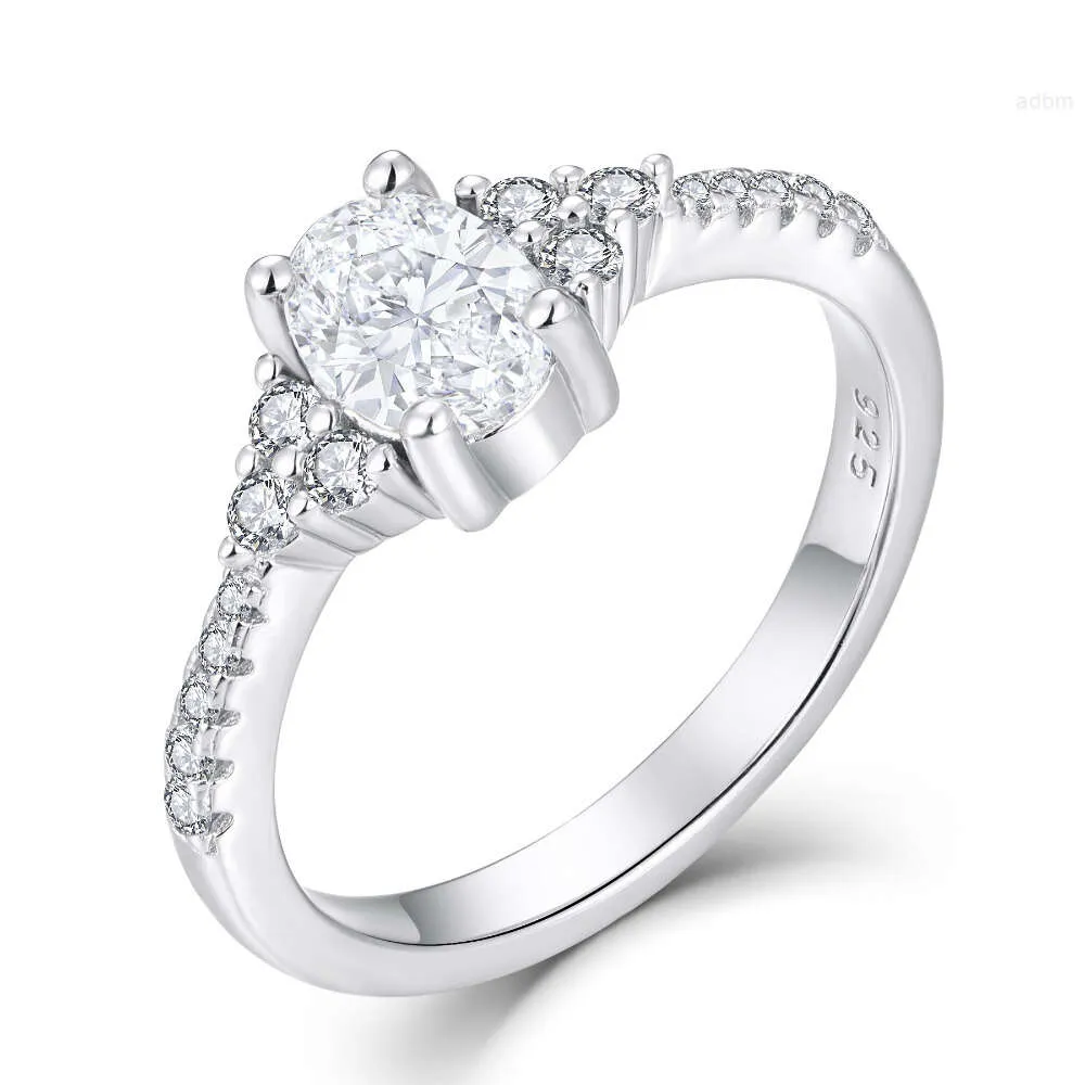 Custom High End 1ct Moissanite Ring Wholesale 925 Silver Oval Engagement Wedding Rings Women