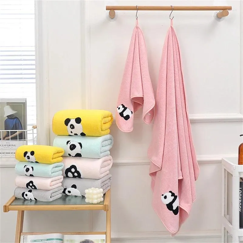 Toalla 2pcs Conjuntos de toallas y paños Lindo oso bordado Baño suave absorbente para baño Viajes de playa