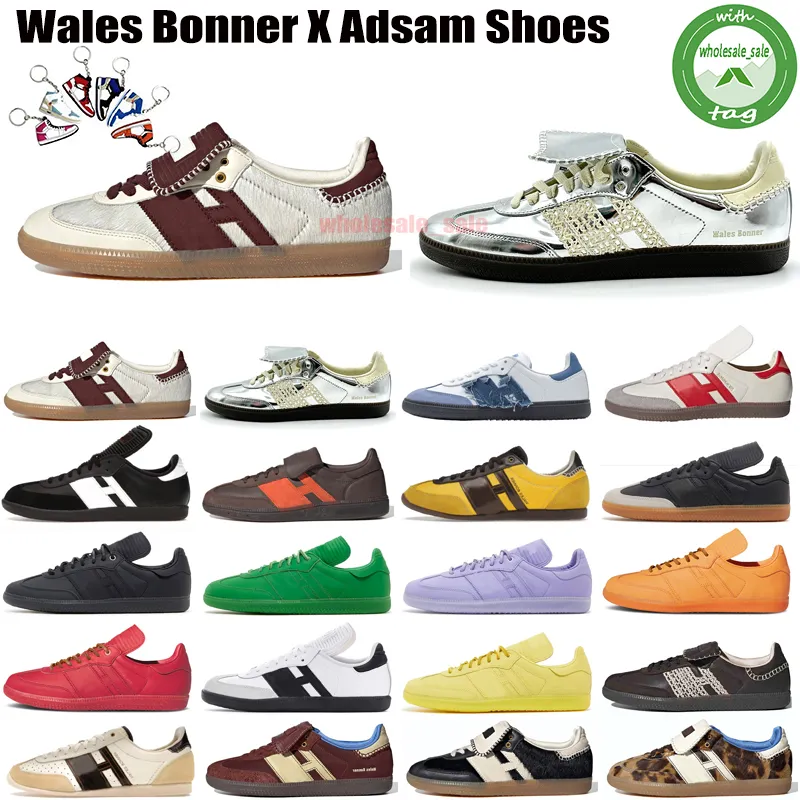 New Silver Wales Bonner Casual Shoes Pharrell Humanrace Fashion Designer Mens Womens Trainers Fox Brown Core Black Cream White Dark Brown Sneakers