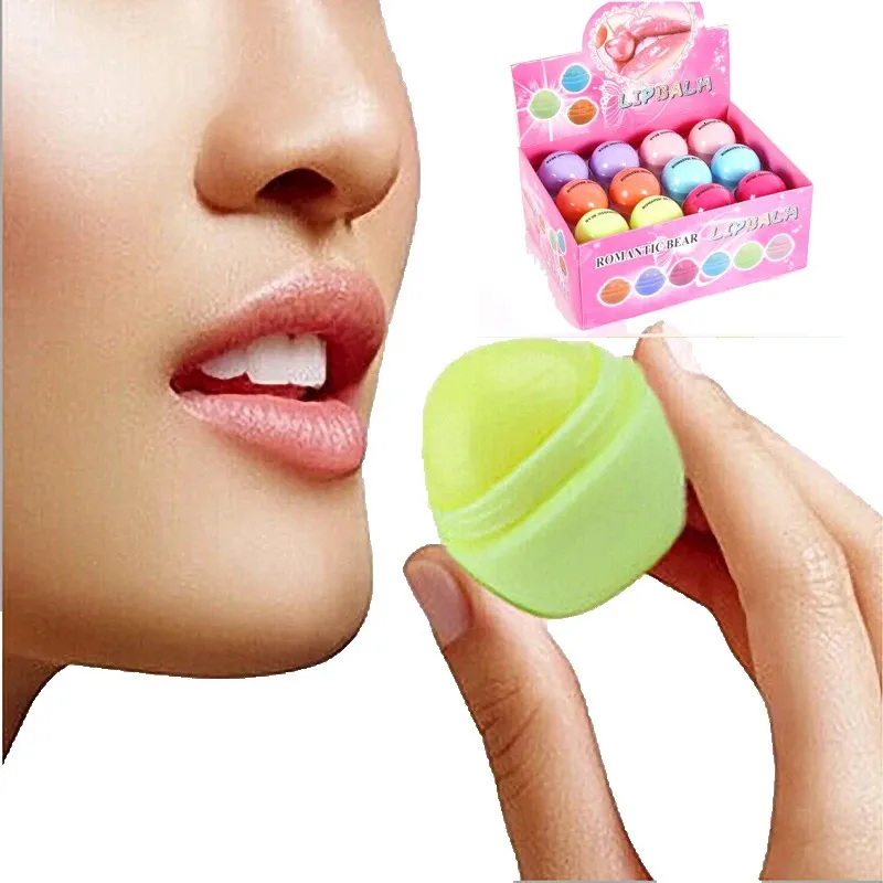 Lip Plumper 24 Pçsbox Bálsamo Bola Redonda Transparente Kawaii Maquiagem Batom Conjunto Hidratante Produtos de Cuidados Em Massa 231207