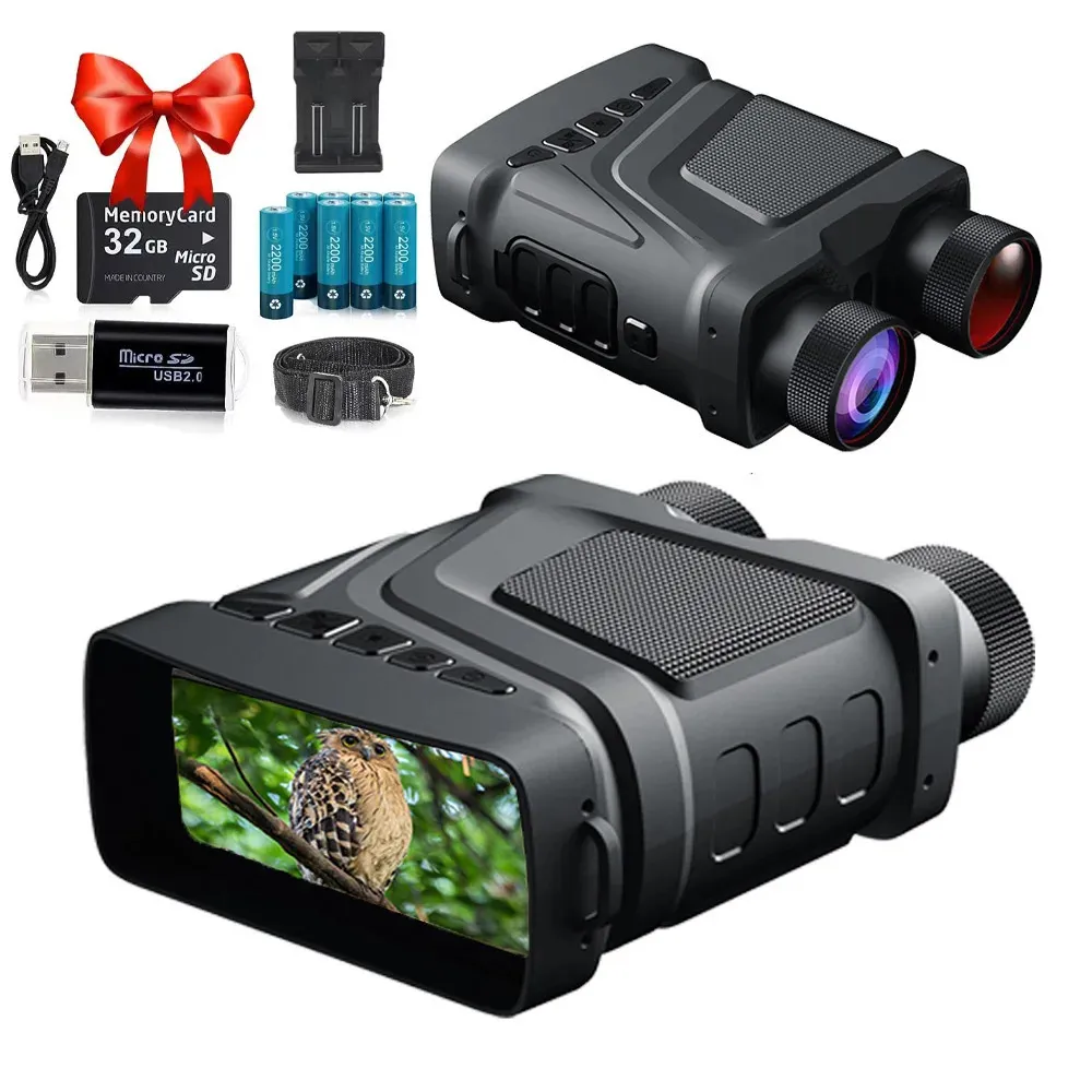 Telescope Binoculars R12 Night Vision Device Rechargeable 6W 850nm Infrared 1080P HD 5X Digital Zoom Hunting Po Video Record 231206