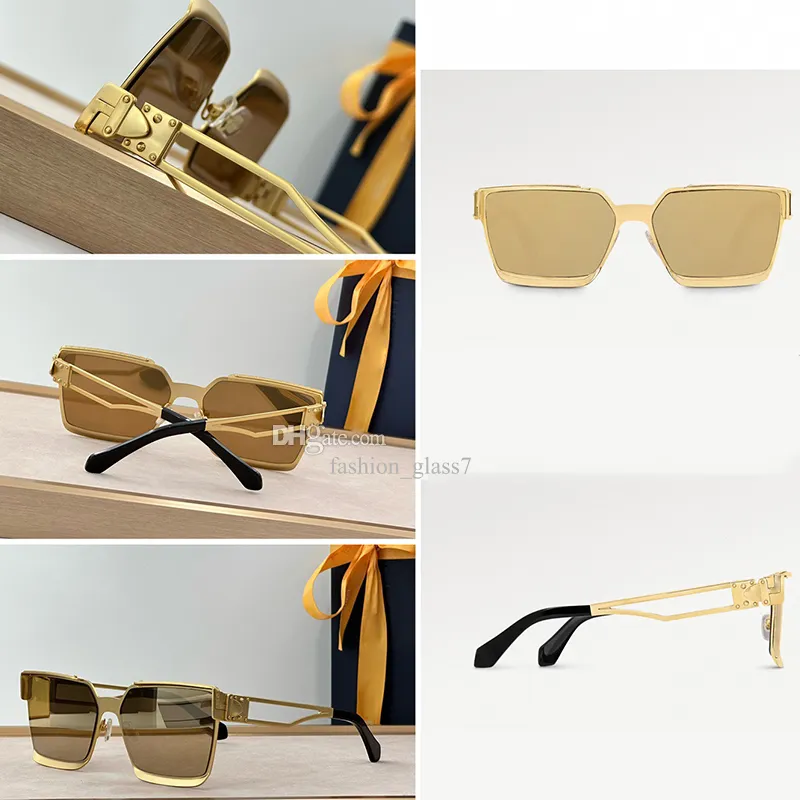 Lunettes de soleil de haute qualité pour hommes carrés dorés pour femmes luxueux miroirs décoratifs de couleur claire cadre d'impression de lettres de mode plusieurs couleurs disponibles Z1991U