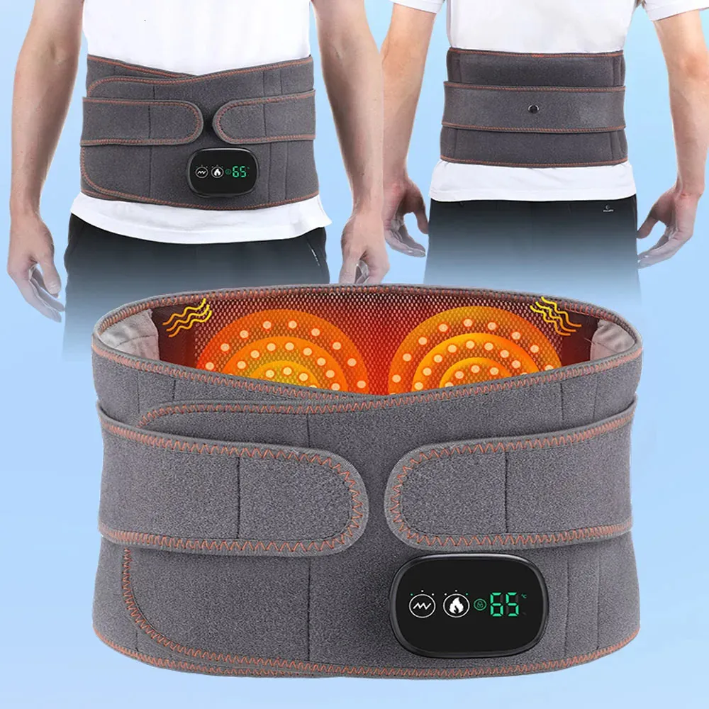 Portable Slim Equipment Multifunctional Electric Heating Waist Support Massage Belt Far Infrared Vibration Compress Lumbar Brace Therapy Massager 231206