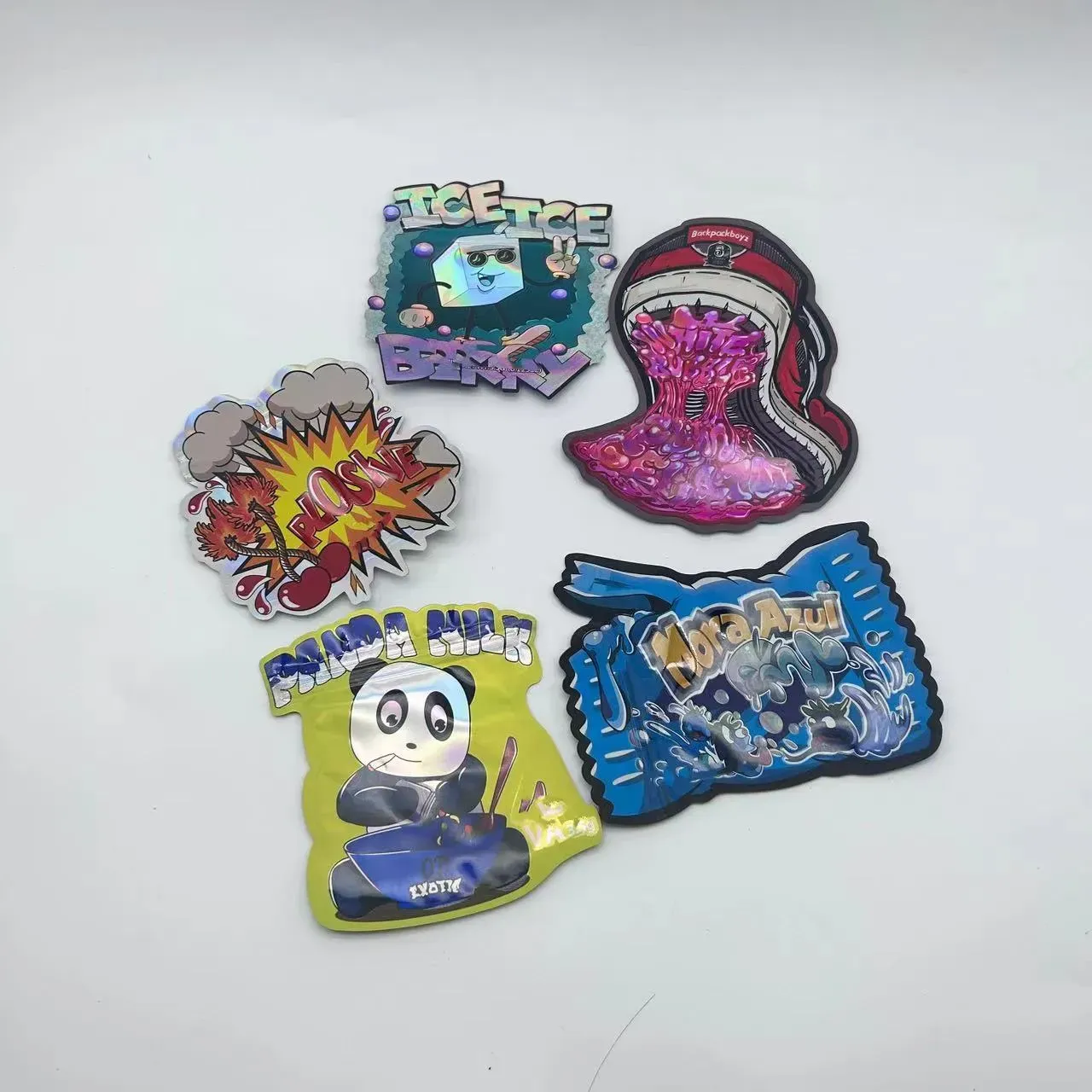 wholesale Runtz 3.5g Packaging bag cookies Plastic Bag Smell Proof soft touch Die Cut gelato holographic special shaped Mylar Bags LL