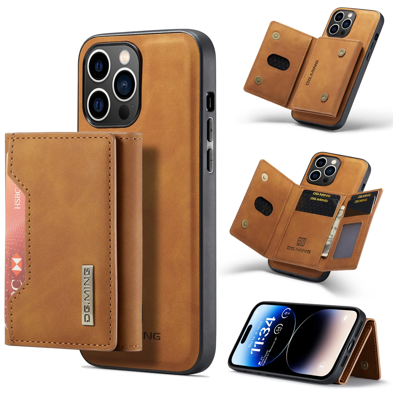Съемная Задняя Крышка 2 В 1 Для IPhone 15 14 13 12 11 Pro Max Mini X XS 7 8  Plus, Чехол Кошелек С Кожаным Карманом И Держателем Для Карт От Onewon, 644  руб. | DHgate