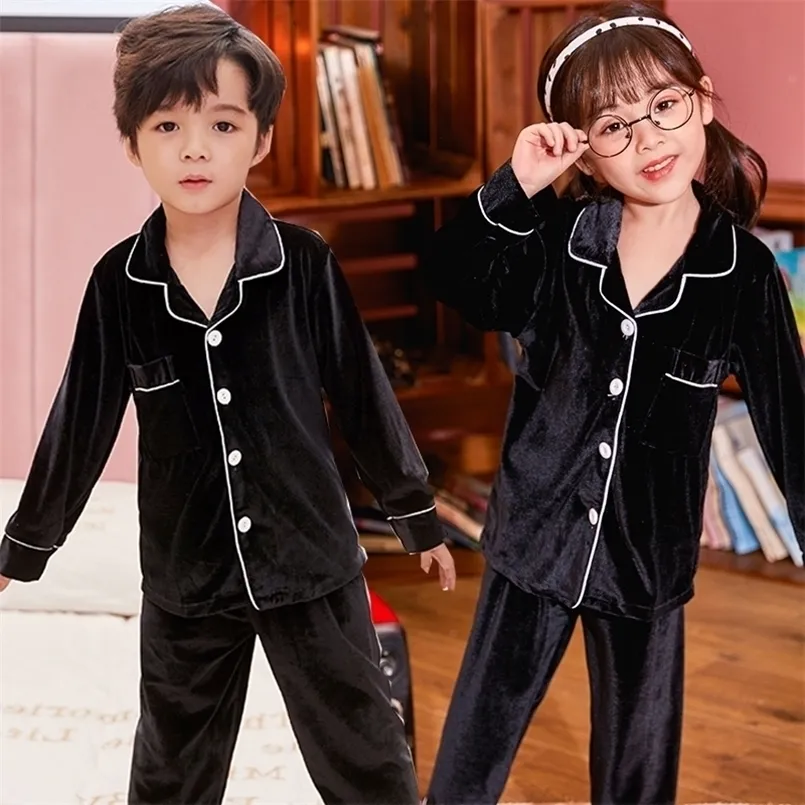 Pajamas Autumn Winter Children Velour Pajamas Set Teen Warm Velvet Sleepwear Girls Loungewear Kids long sleeved Pijamas Homewear suit re 231202