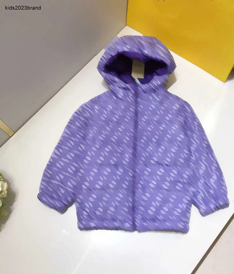 New Cotton Kids Jackets 디자이너 후드 베이비 아웃복 크기 100-160 고품질 전체 인쇄 편지 겨울 어린이 코트 DEC05