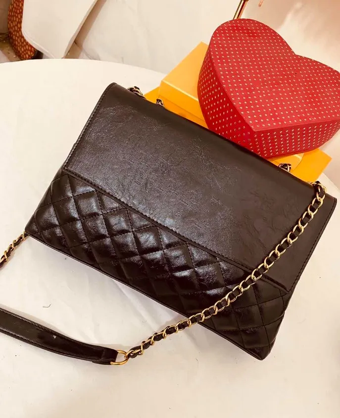 Nuova borsa a catena di moda in stile occidentale testurizzata PU piccola borsa quadra