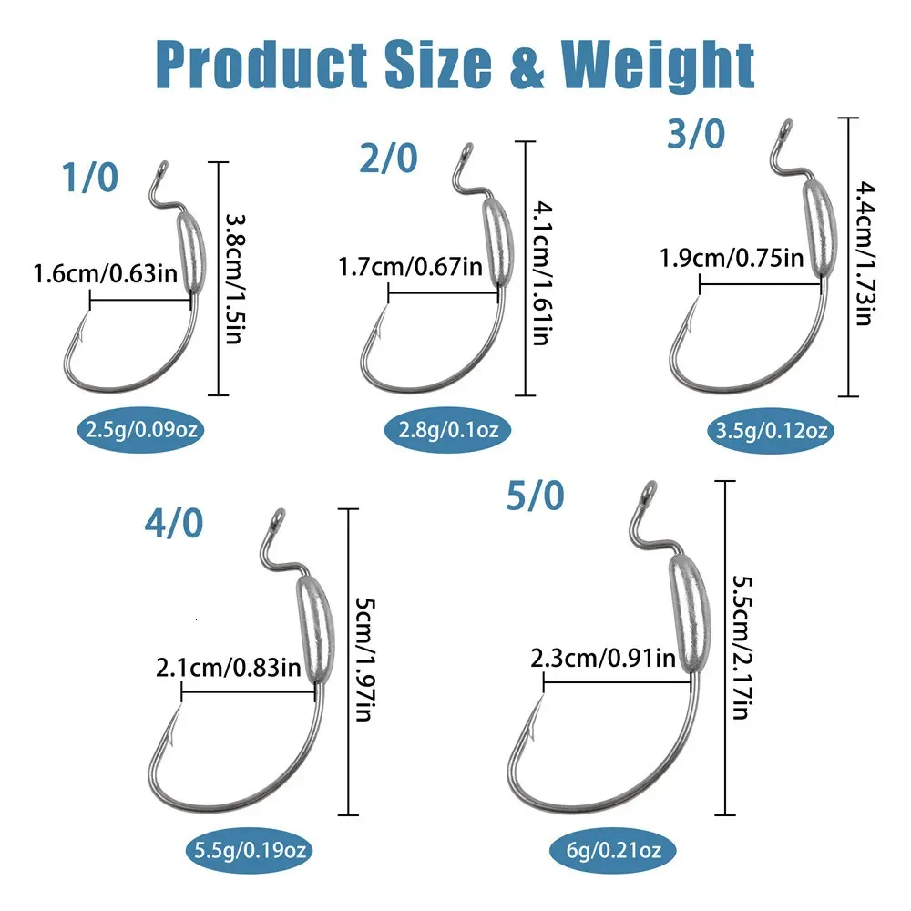 BassPro Worm Jig Heads: Weighted Crank Hooks For Wide Gap, Offset