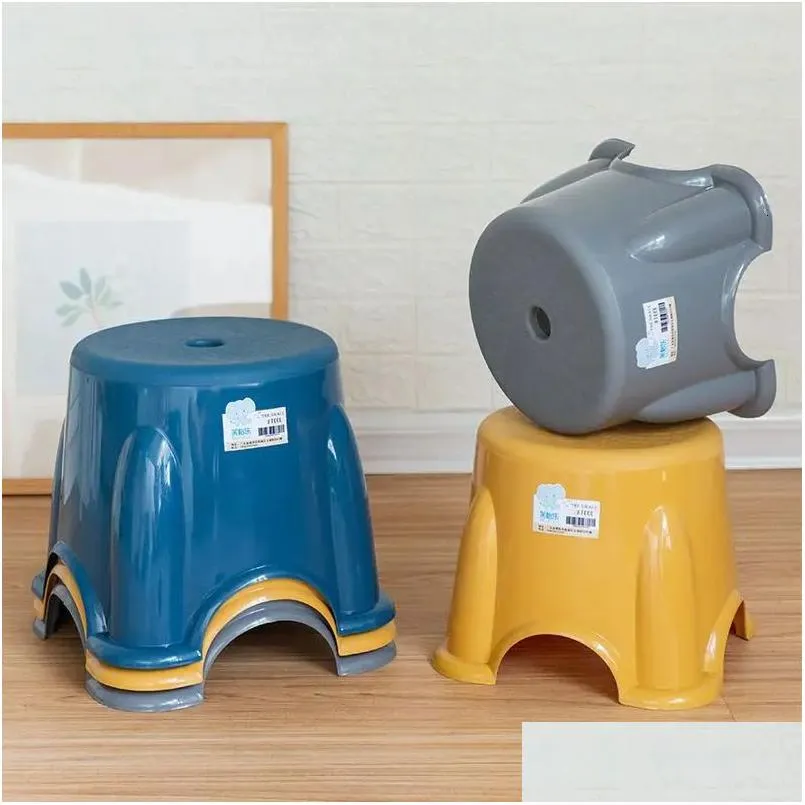 Baby Chairs Taboret Plastic Stool Bench Home Children Upset Antiskid Trample Feet Rubber Tread The Bath 231019 Drop Delivery Garden Fu Dhu3V