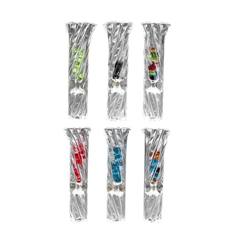 Smoking Colorful Diamond Pyrex Thick Glass Filter Pipes Dry Herb Tobacco Cigarette Holder Portable Spiral One Hitter Catcher Taster Dugout Handmade Handpipe
