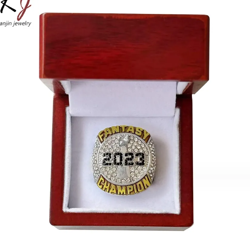 Pierścienie zespołu Q0SC 2023 Fantasy Football Ring FFL Champion Drop Relivery Jewelry