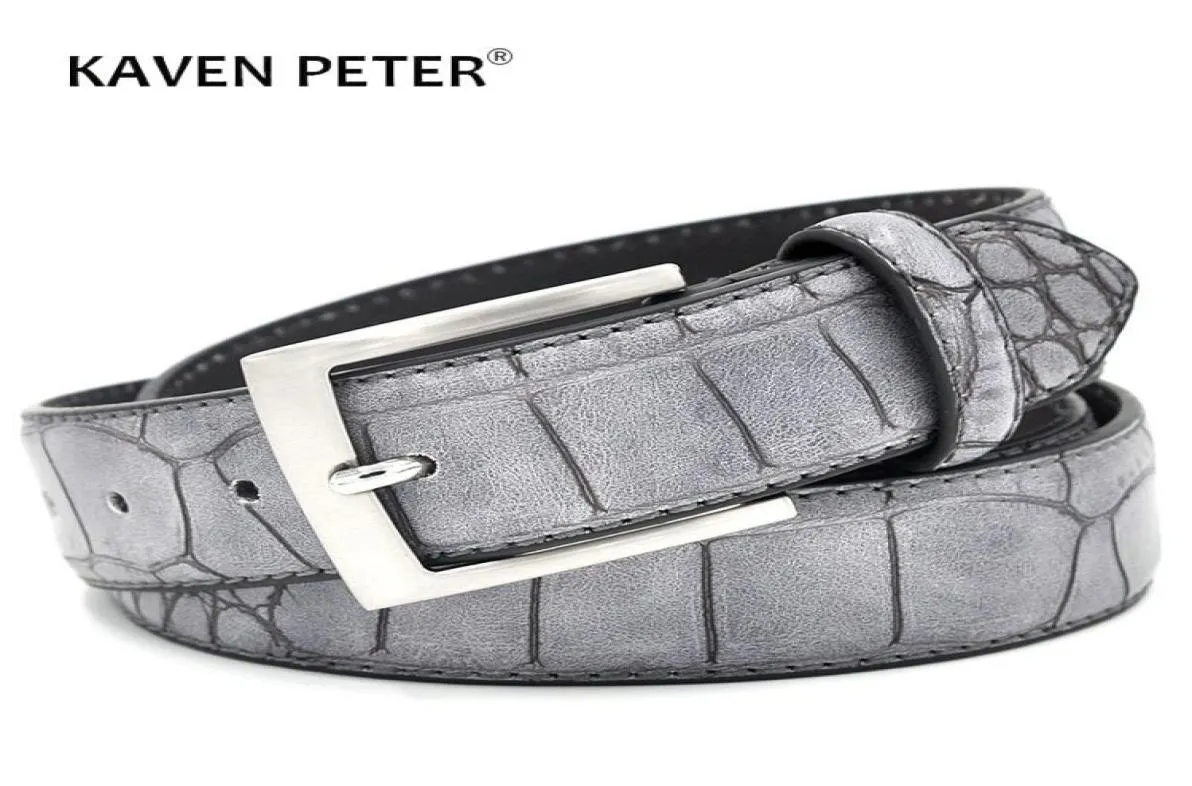 Mens Fashion Waist Belts Faux Crocodile Pattern Belts With Split Leather Luxury Crocodile Belt Men Designer Accessories Belts T2009878760