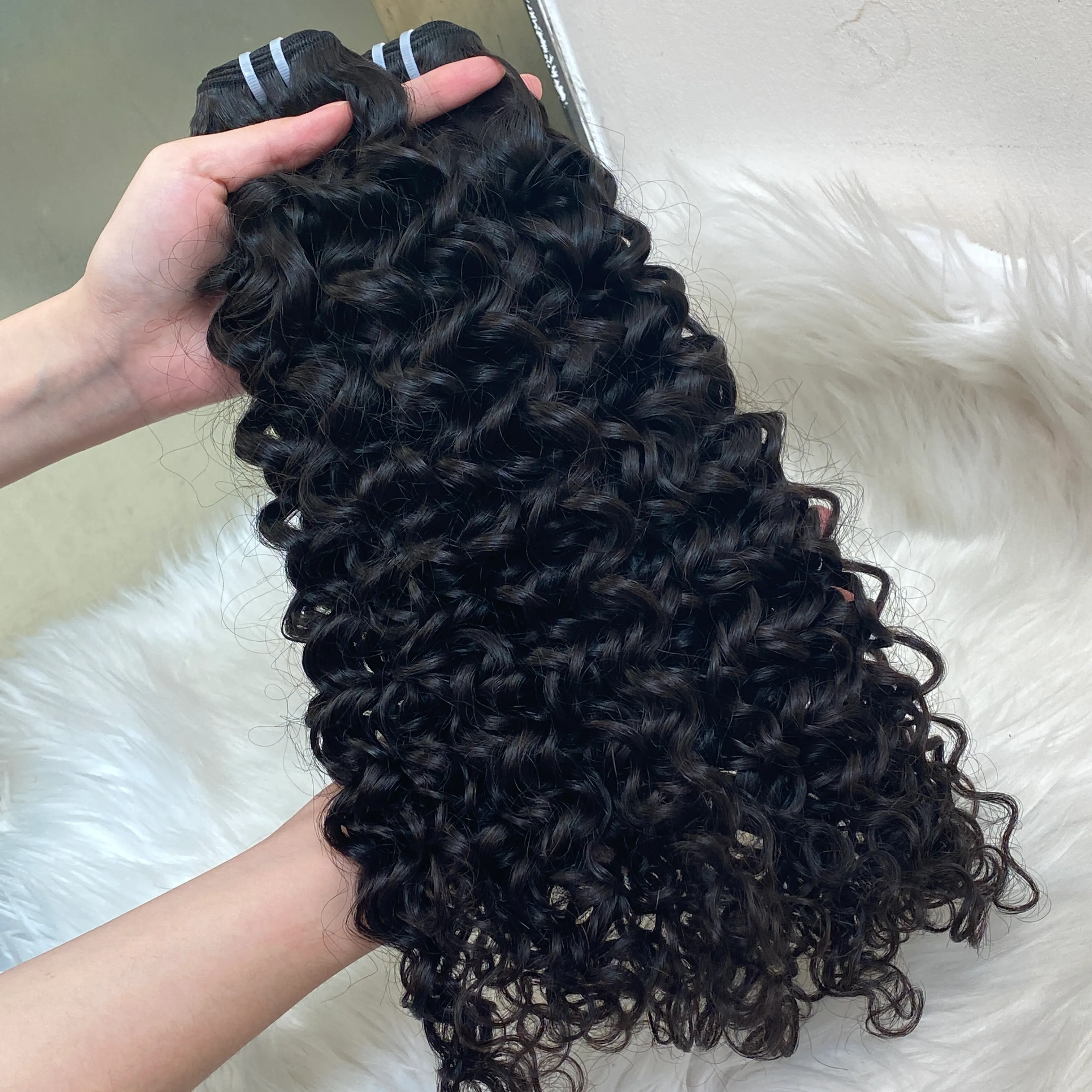 Melhor venda grau 12a duplo wefted extensões de cabelo malaio 100% trama de cabelo humano peruano indiano brasileiro onda de água 3 pacotes