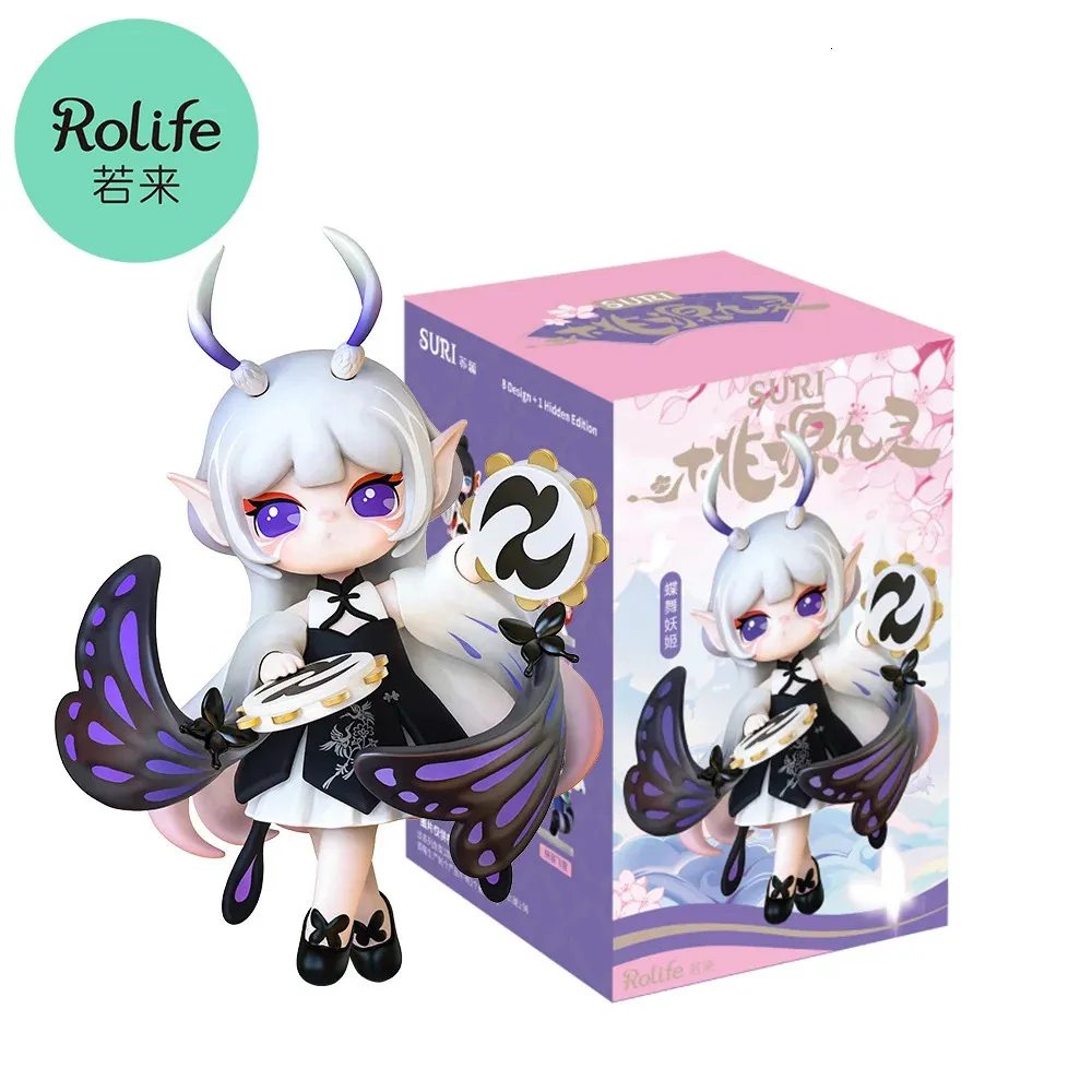 Boîte aveugle Rolife Suri fleur de pêche neuf elfes série boîte aveugle poupées figurine d'action jouets Elfin enfants cadeau Robotime 231207