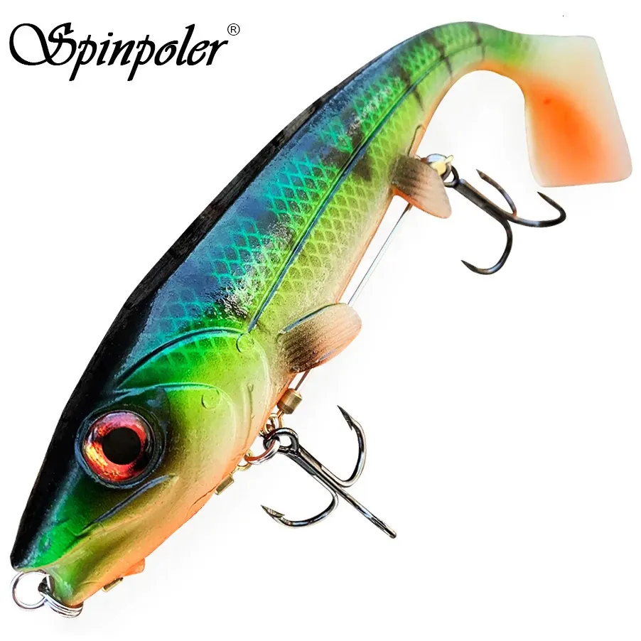 Iscas iscas spinpoler grande peixe isca de pesca macia com stinger rig gancho conjunto 14cm18cm jigging corrico para água salgada mar enfrentar pesca 231206