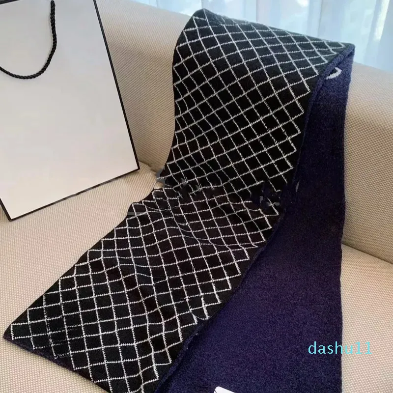 Lenços de marcas com tecido xadrez lenço jacquard de duas cores para mulheres