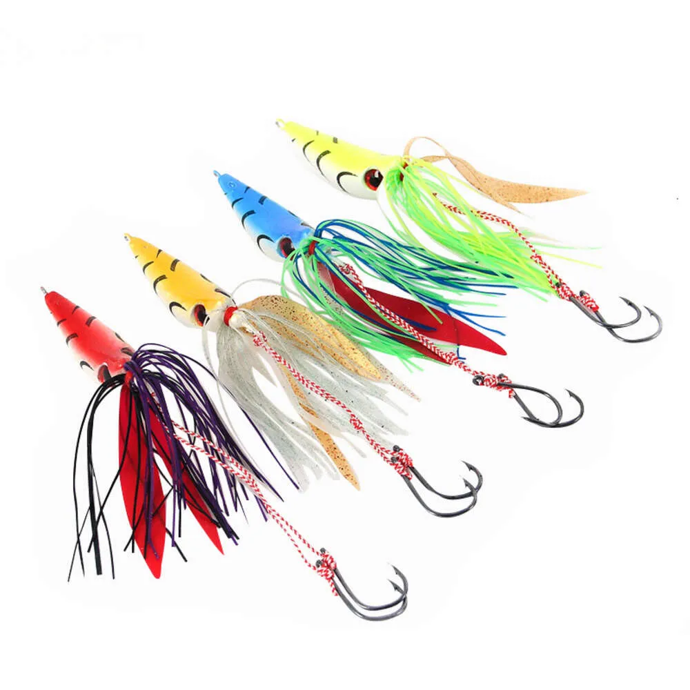 Nouveaux appâts leurres leurre à tête plombée lente en métal avec jupes en silicone 60g 80g appâts de fil de pêche en eau salée de mer Micro caoutchouc Jig Snapper mérou leurre