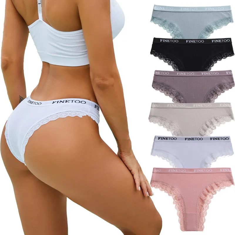 Mulheres calcinha de algodão M-2XL sexy oco para fora cuecas de renda feminino carta cinto brasil roupa interior menina tamanho grande calcinha