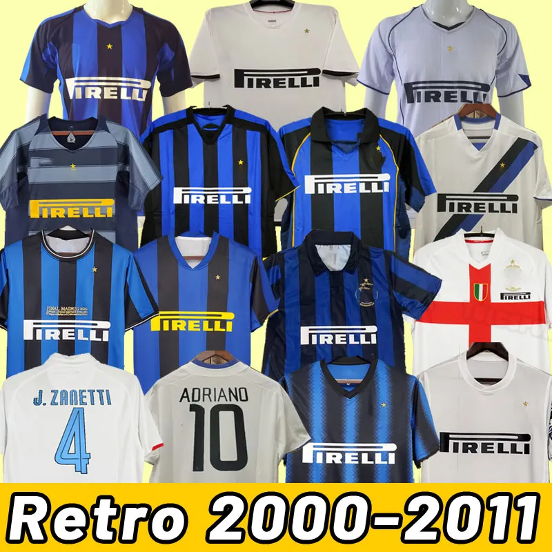 Retro soccer jerseys inter FIGO SNEIJDER MILITO MILANS IBRAHIMOUIC Vintage football shirt RONALDO 01 02 03 04 07 08 09 10 11 2001 2002 2003 2004 2008 2009 2010 2011