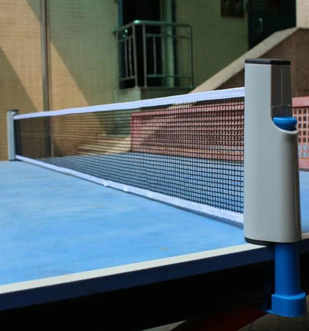 Portabel bordtennis Net Dractable Pingpong Post Rack Justerbart alla hemsportverktyg DHL265M3877069