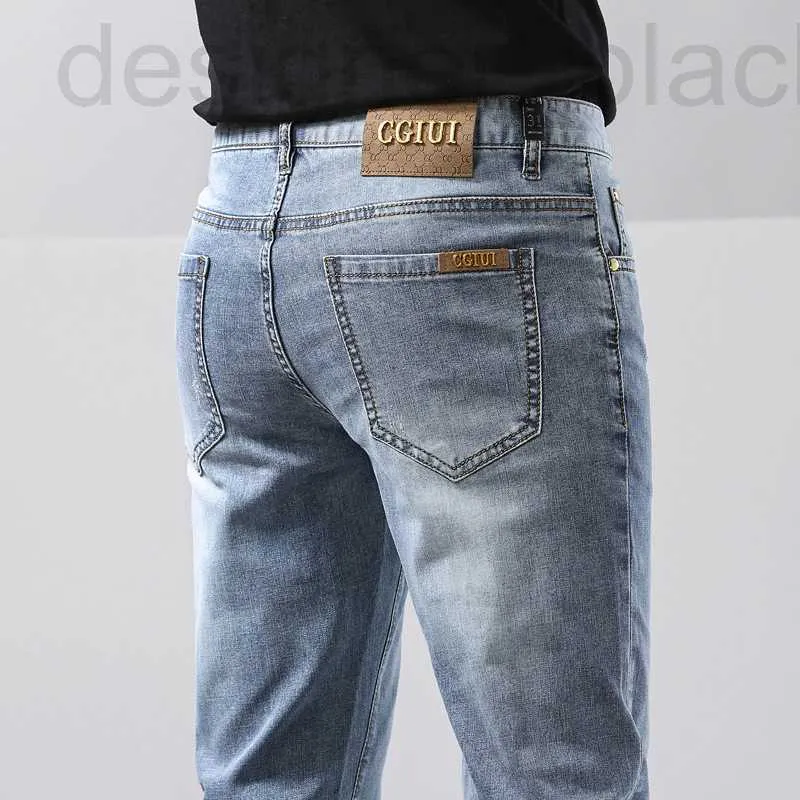 Jeans pour hommes Jeans de marque La marque CGIUI se concentre sur les nouveaux jeans à petites jambes de style européen haut de gamme, les pantalons de mode pour jeunes élastiques à coupe slim pour hommes VH9G