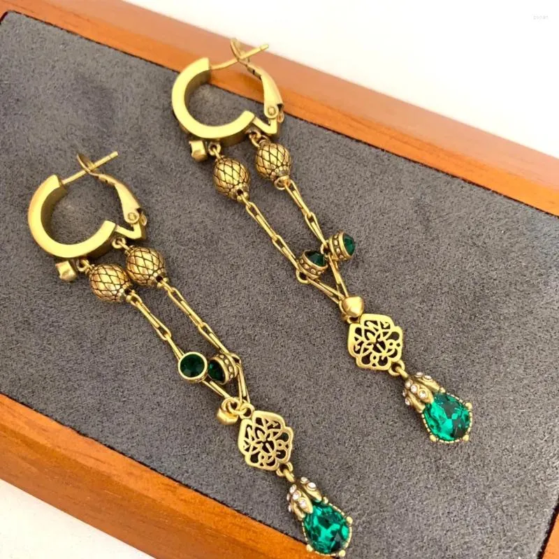 Stud Earrings Bracelet Necklace Fashion Personality Green Temperament Suit For Women Luxury Collares Para Mujer Collar Necklaces Coll