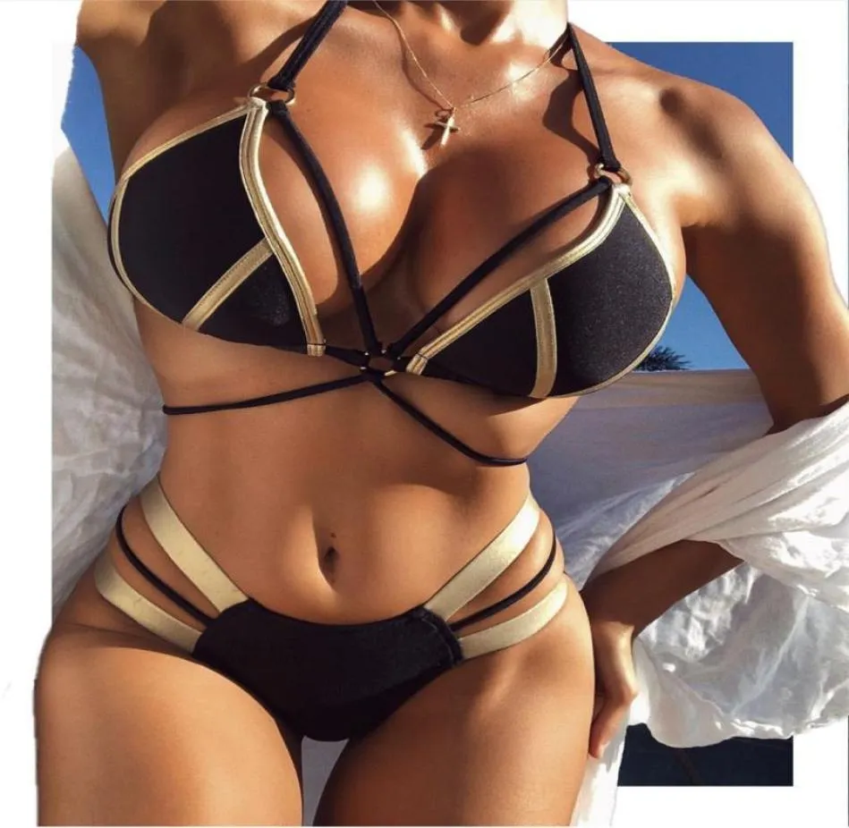 Traje de baño para mujer Bikini de piel de serpiente con empalme de bronce Trajes de baño sexy para mujer Mezcla comercial 9 colores Características Traje de baño 5581570